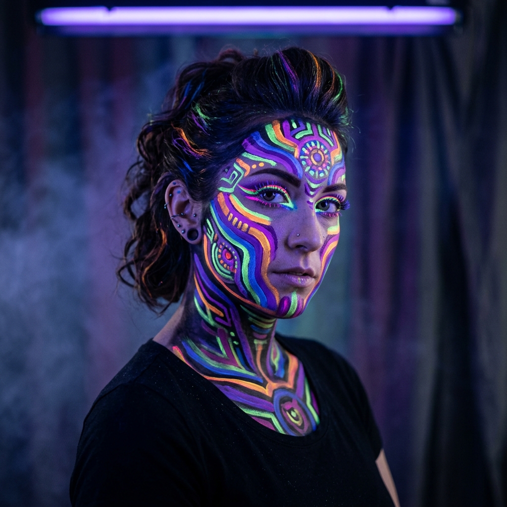 Maquillaje artístico neón